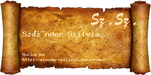 Szünder Szilvia névjegykártya